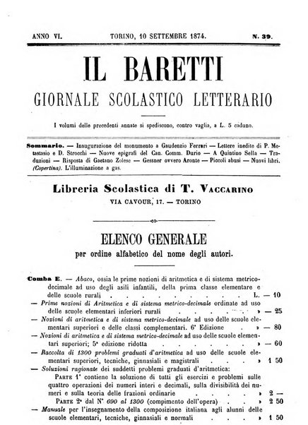 Il Baretti nuovo giornale d'istruzione