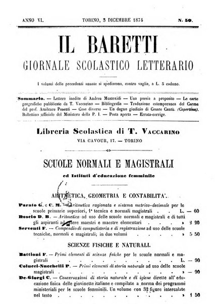 Il Baretti nuovo giornale d'istruzione