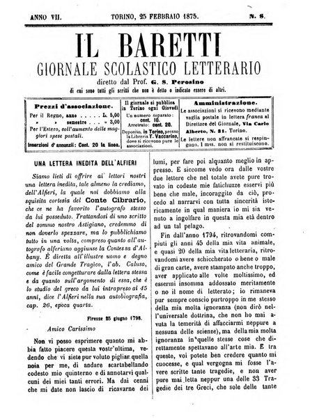 Il Baretti nuovo giornale d'istruzione