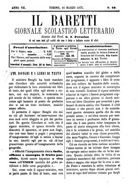 Il Baretti nuovo giornale d'istruzione