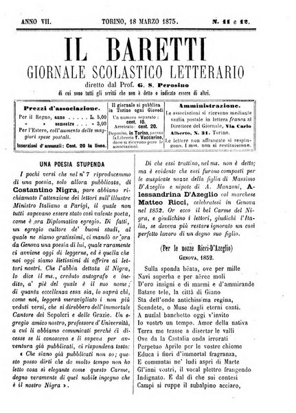 Il Baretti nuovo giornale d'istruzione