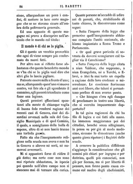 Il Baretti nuovo giornale d'istruzione