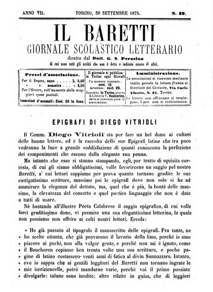 Il Baretti nuovo giornale d'istruzione