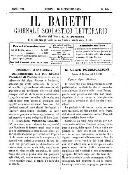 Il Baretti nuovo giornale d'istruzione