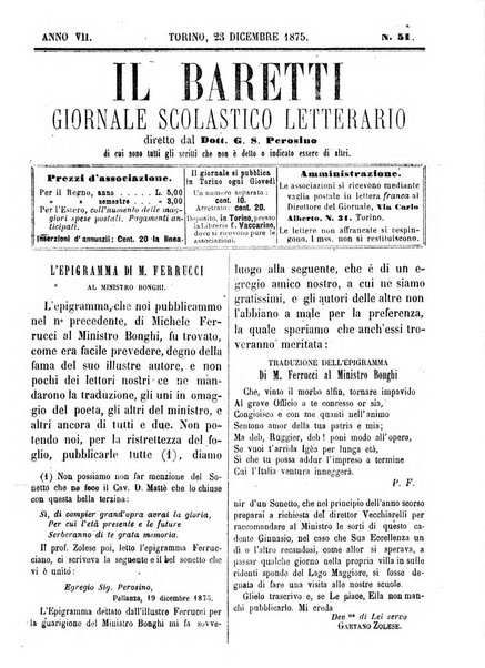 Il Baretti nuovo giornale d'istruzione