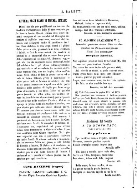 Il Baretti nuovo giornale d'istruzione