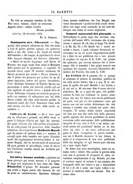 Il Baretti nuovo giornale d'istruzione