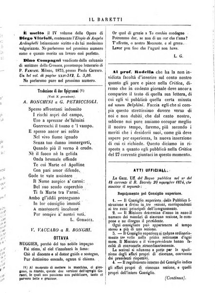 Il Baretti nuovo giornale d'istruzione