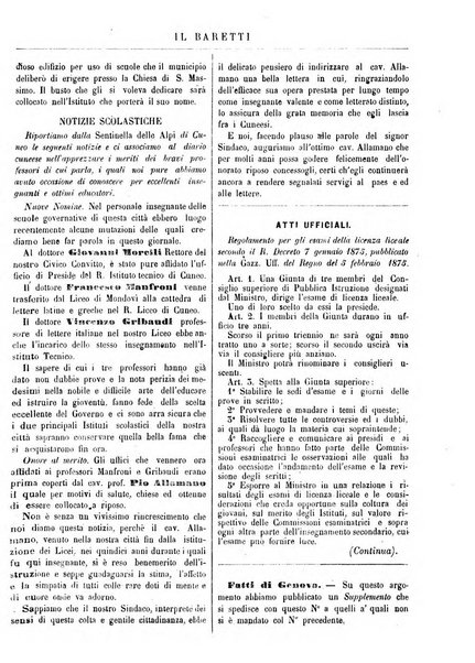 Il Baretti nuovo giornale d'istruzione