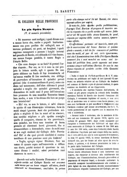 Il Baretti nuovo giornale d'istruzione