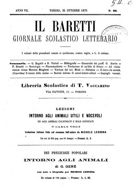 Il Baretti nuovo giornale d'istruzione