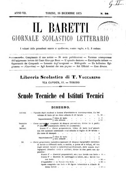 Il Baretti nuovo giornale d'istruzione