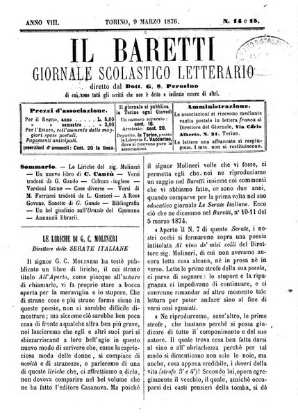 Il Baretti nuovo giornale d'istruzione