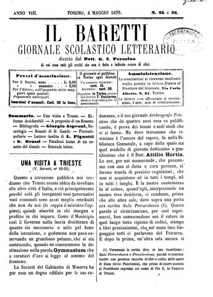 Il Baretti nuovo giornale d'istruzione