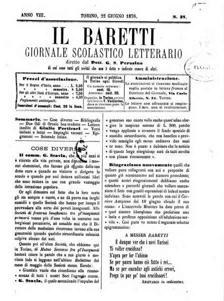 Il Baretti nuovo giornale d'istruzione