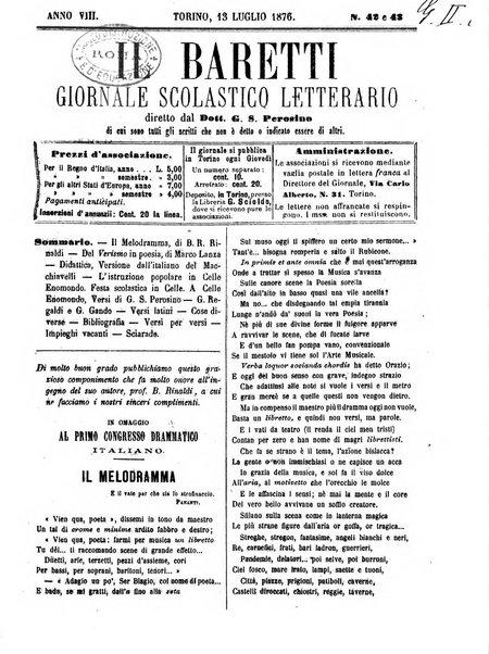 Il Baretti nuovo giornale d'istruzione