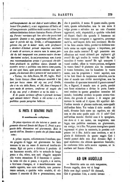 Il Baretti nuovo giornale d'istruzione