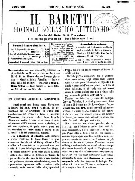 Il Baretti nuovo giornale d'istruzione