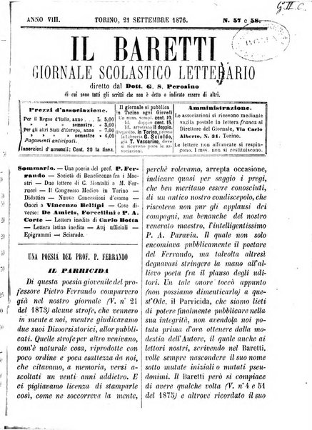 Il Baretti nuovo giornale d'istruzione