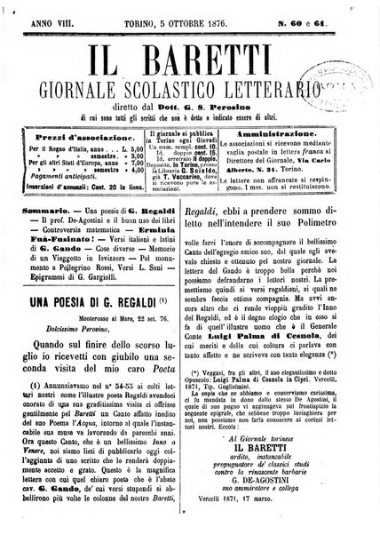 Il Baretti nuovo giornale d'istruzione