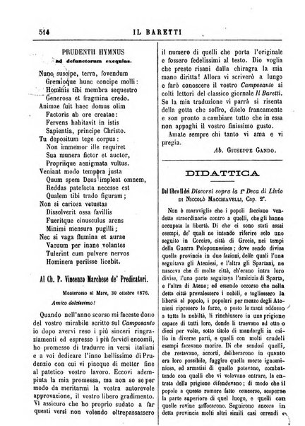 Il Baretti nuovo giornale d'istruzione