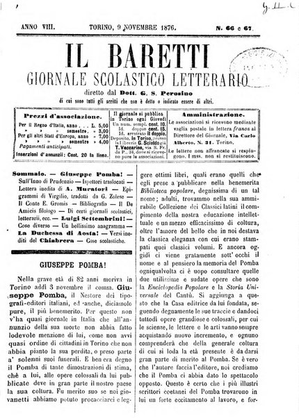 Il Baretti nuovo giornale d'istruzione