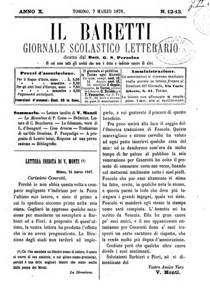 Il Baretti nuovo giornale d'istruzione