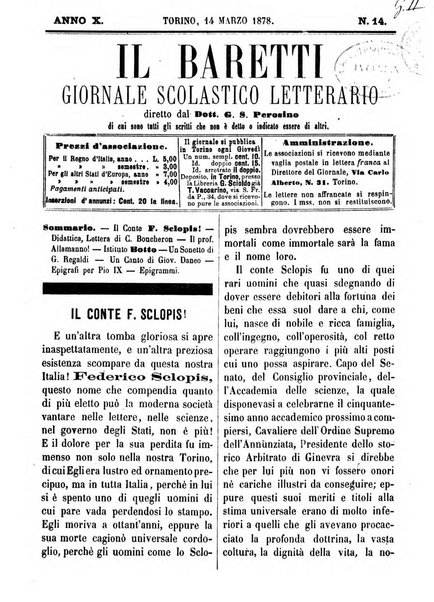 Il Baretti nuovo giornale d'istruzione