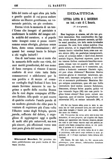 Il Baretti nuovo giornale d'istruzione