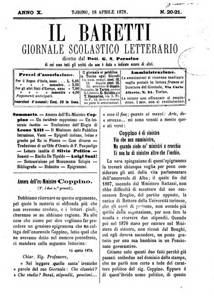 Il Baretti nuovo giornale d'istruzione