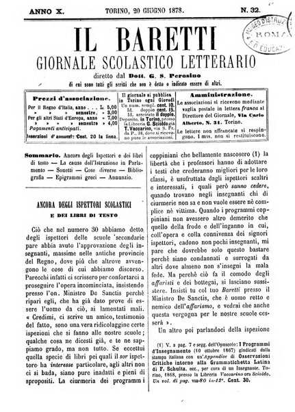 Il Baretti nuovo giornale d'istruzione