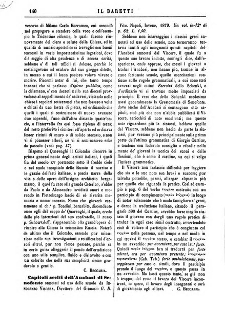 Il Baretti nuovo giornale d'istruzione