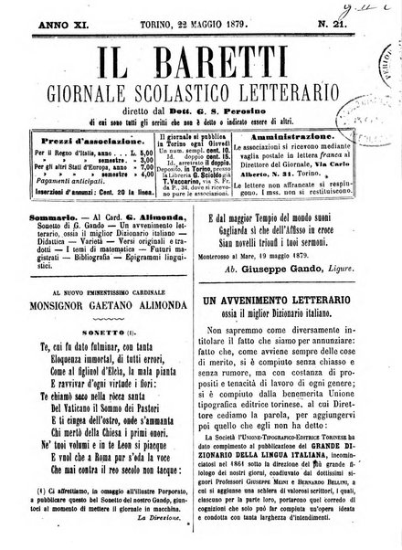 Il Baretti nuovo giornale d'istruzione