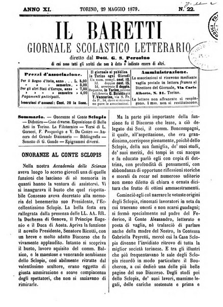 Il Baretti nuovo giornale d'istruzione