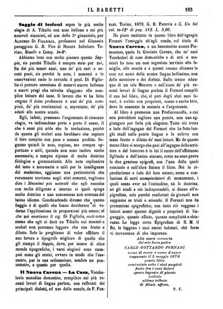 Il Baretti nuovo giornale d'istruzione