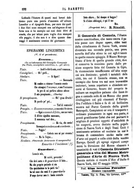 Il Baretti nuovo giornale d'istruzione