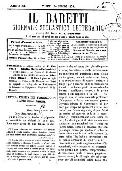 Il Baretti nuovo giornale d'istruzione