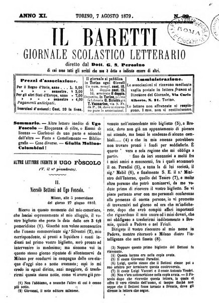 Il Baretti nuovo giornale d'istruzione