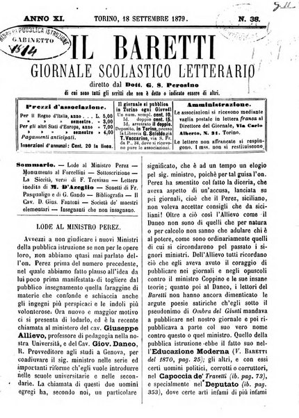 Il Baretti nuovo giornale d'istruzione