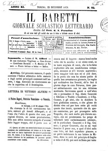 Il Baretti nuovo giornale d'istruzione