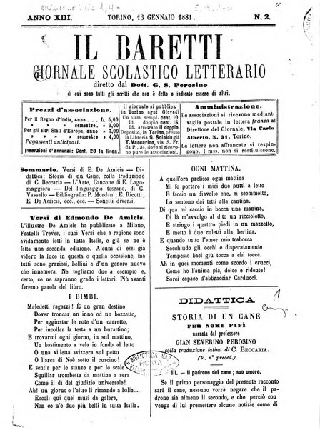 Il Baretti nuovo giornale d'istruzione