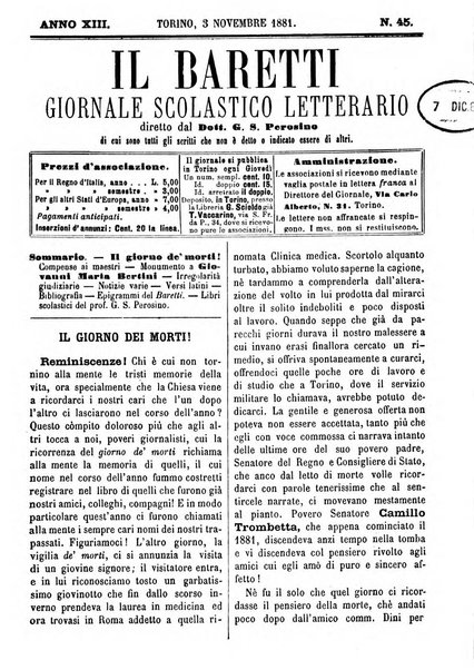 Il Baretti nuovo giornale d'istruzione