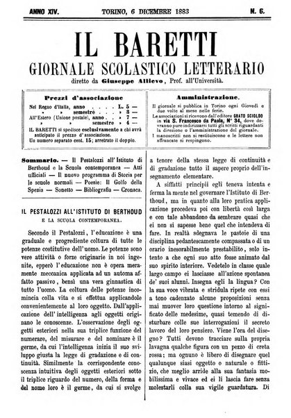 Il Baretti nuovo giornale d'istruzione