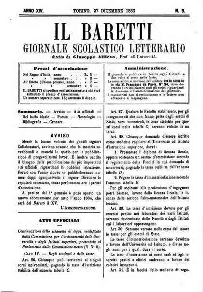 Il Baretti nuovo giornale d'istruzione