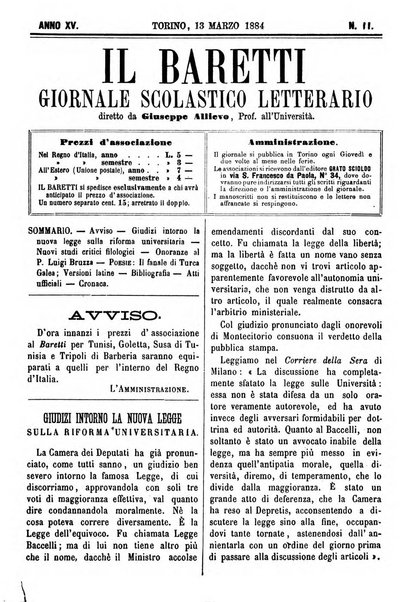 Il Baretti nuovo giornale d'istruzione