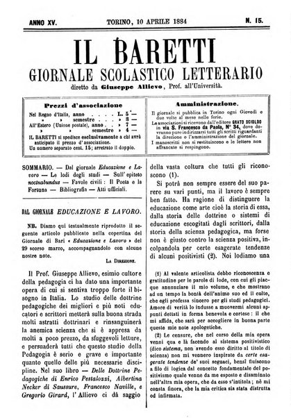 Il Baretti nuovo giornale d'istruzione