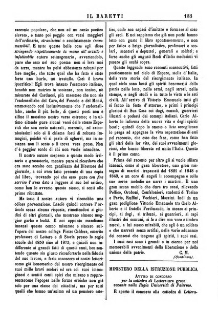 Il Baretti nuovo giornale d'istruzione