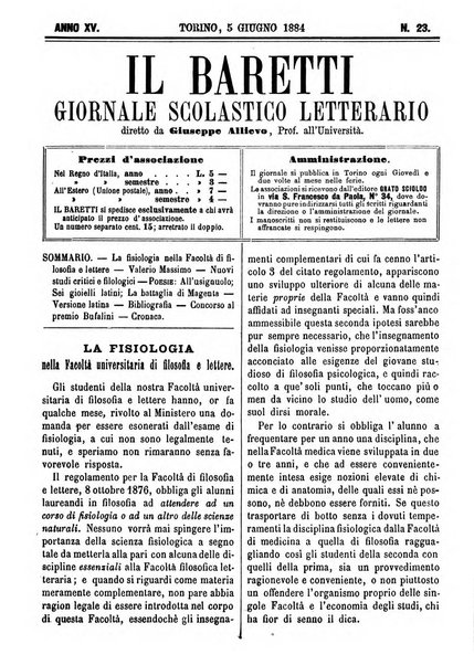 Il Baretti nuovo giornale d'istruzione