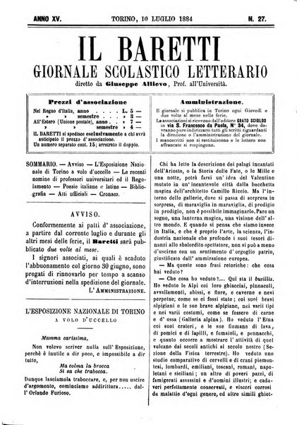 Il Baretti nuovo giornale d'istruzione