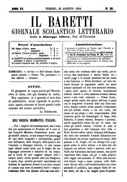 Il Baretti nuovo giornale d'istruzione